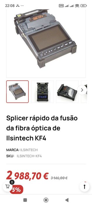 Maquina fusão fibra ótica