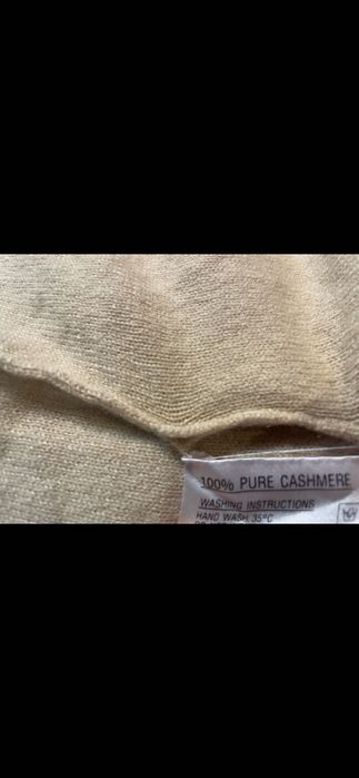Sweter kaszmirowy beżowy 100% pure cashmere vintage m