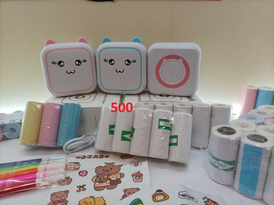 Міні принтер портативний дитячий термопринтер +подарунок