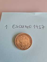 1 escudo de 1957 , moeda .