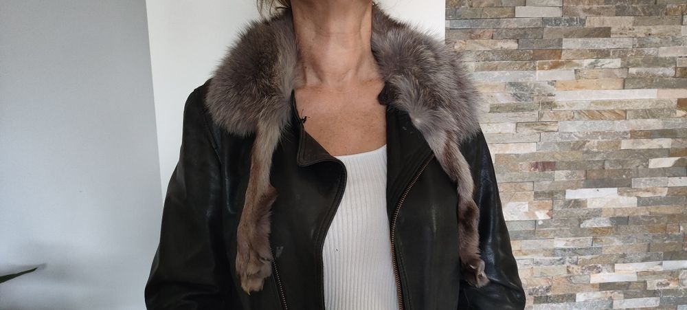 Kołnierz futro naturalne z łapkami