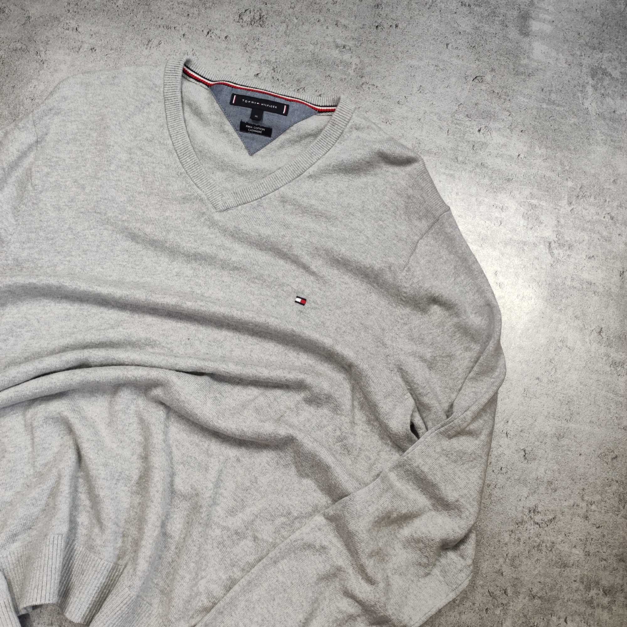 MĘSKI Premium Sweter Tommy Hilfiger Elegancki Małe Logo HAFT KSZMIR