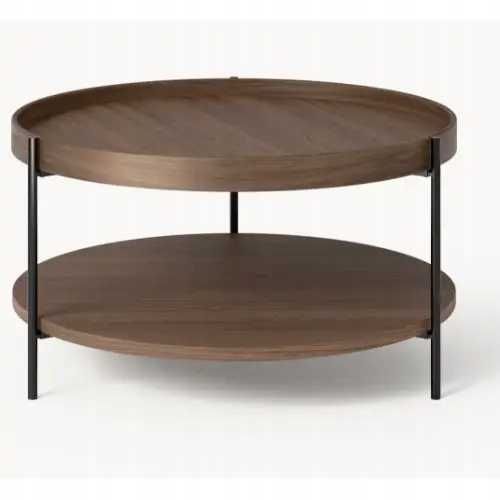 Okrągły stolik kawowy z drewna Renee orzech Ø69xH39cm
