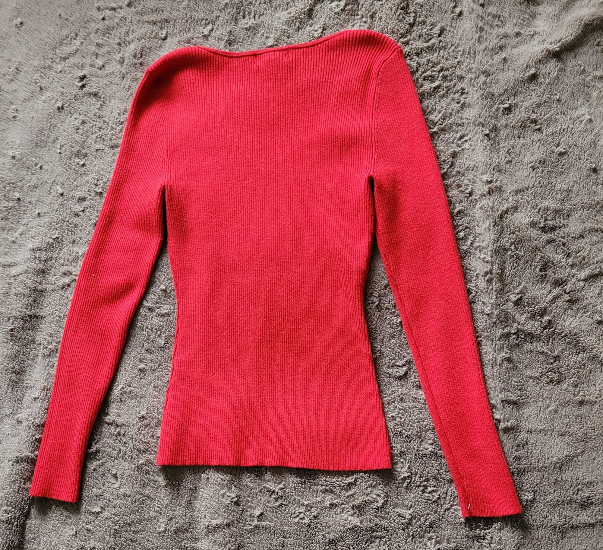 Czerwony sweter H&M r. S