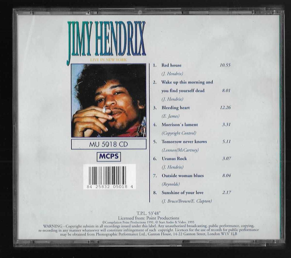 Jimy Hendrix. Live in New York. Woke up this morning...