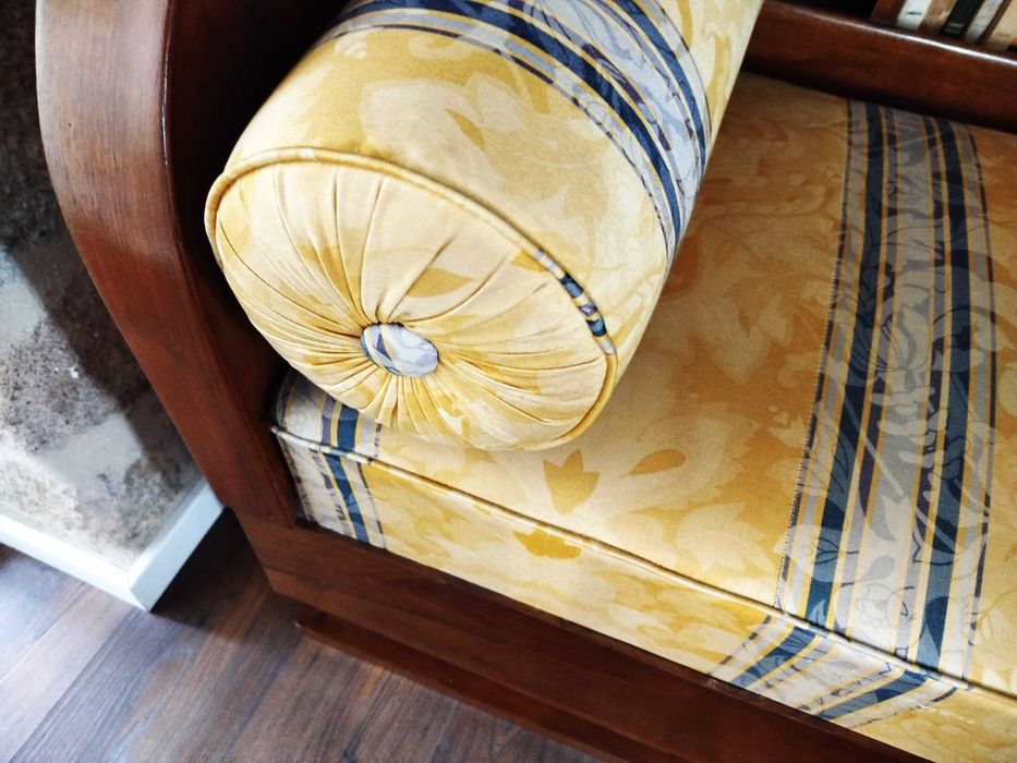 Sofá ou Cama de dia Art Deco Vintage, Restaurada, Anos 30