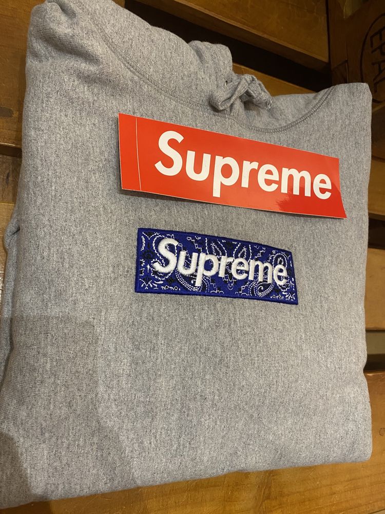 Supreme Grey Bandana Box Logo (DS) FW19