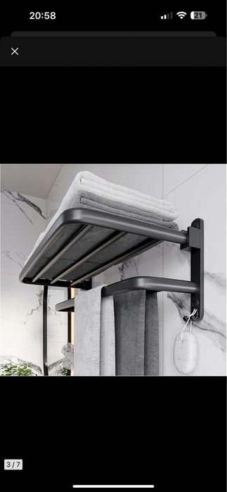 Półka na ręczniki, wieszak łazienkowy