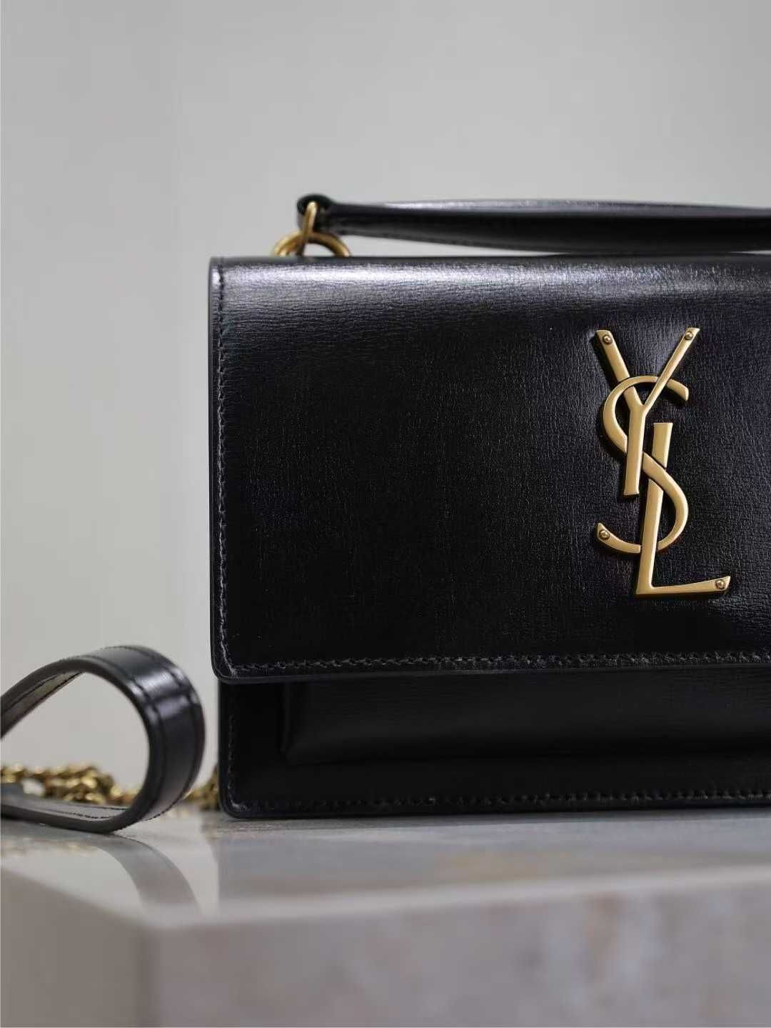 Saint Laurent Sunset Top Handle in Smooth Leather