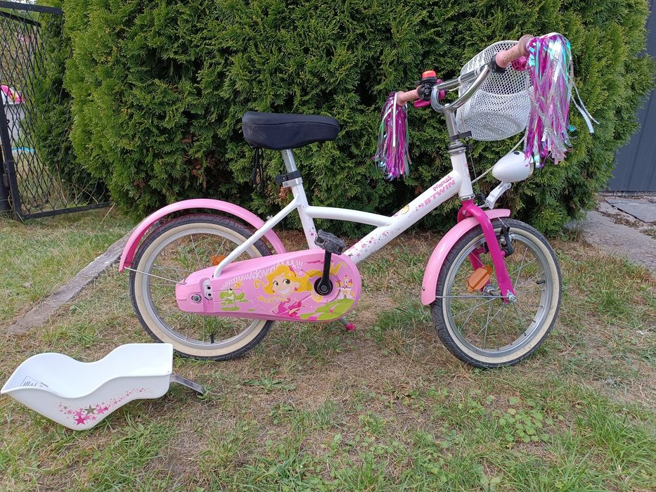 Rower dziecięcy Btwin Liloo Princess 16 cali + kółka do nauki jazdy