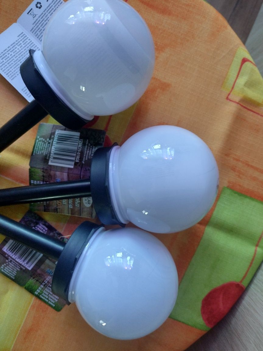 3 lampki solarne kolorowe światełka