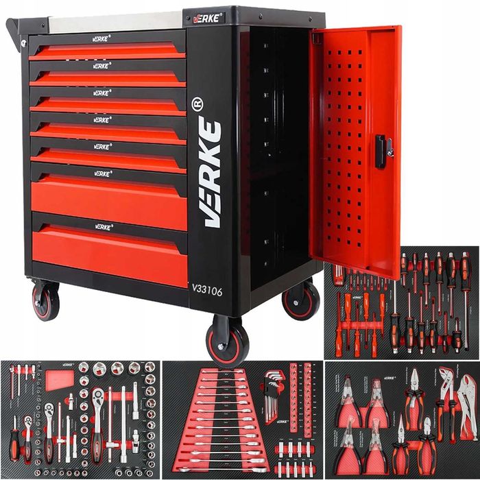 SZAFKA NARZĘDZIOWA WARSZTATOWA Serwisowa Wózek Na Narzędzia 155El.