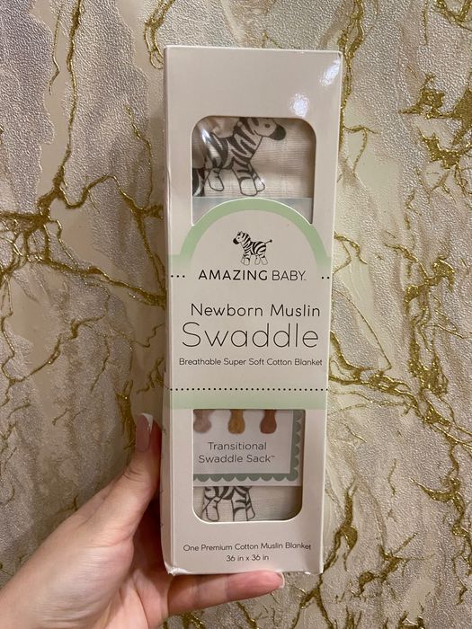 Пелюшка-кокон для новонароджених Amazing Baby з мусліну