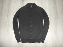 Hugo Boss Black Merino Extrafine Wool Full Zip Sweter Męski M