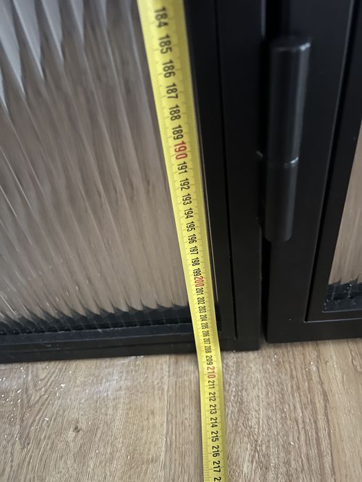 Drzwi szklane ornamentowe z klamką szer 76cm 111cm wys 208cm loft