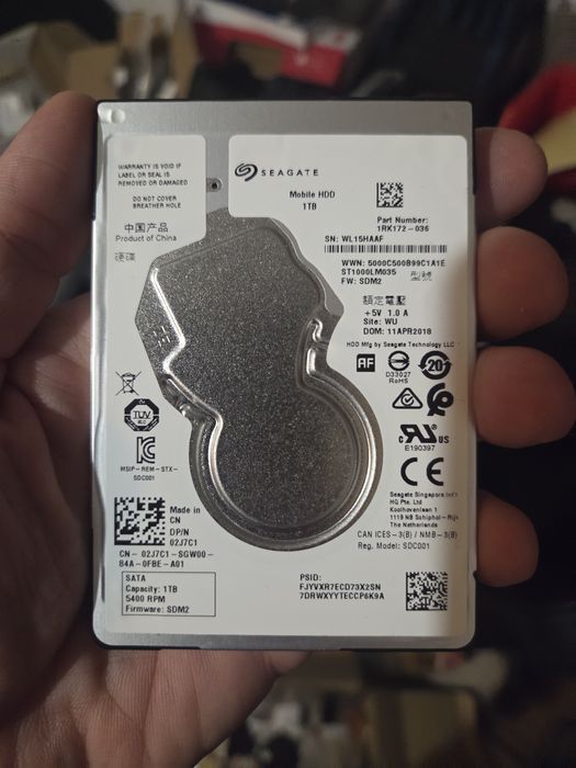 Sprawny dysk 2.5 cala Segate 1 TB (Testy na zdjeciach)