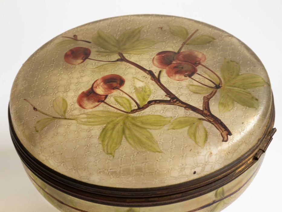 Caixa joias vidro esmaltado Arte Nova | Legras