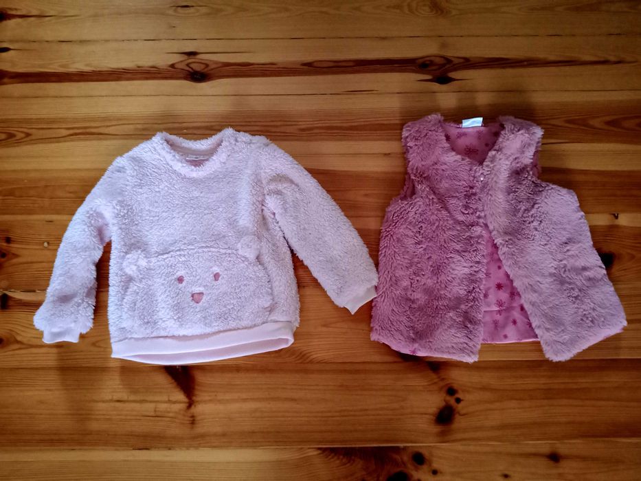 2 szt. Bluza i kamizelka dla dziewczynki rozmiar 92