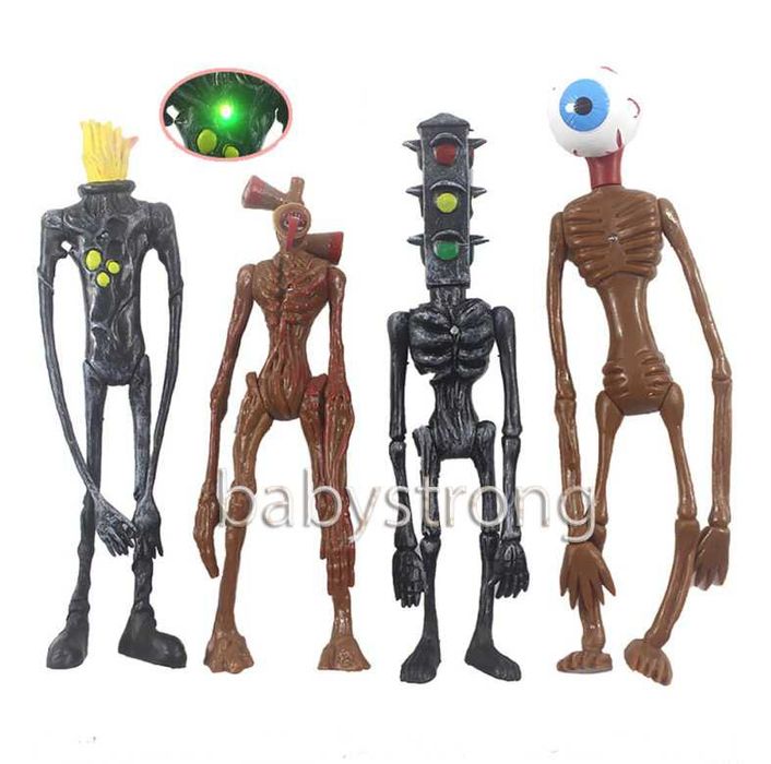 Набор фигурок Сиреноголовый 4 шт Siren Head 21 СМ+ Свет хоррор Игрушка