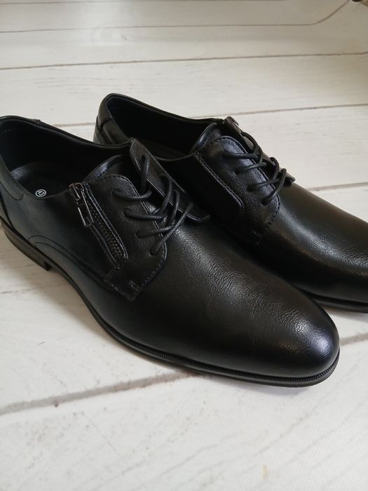 Buty męskie czarne wizytowe sznurowane eleganckie bruno marc r.43