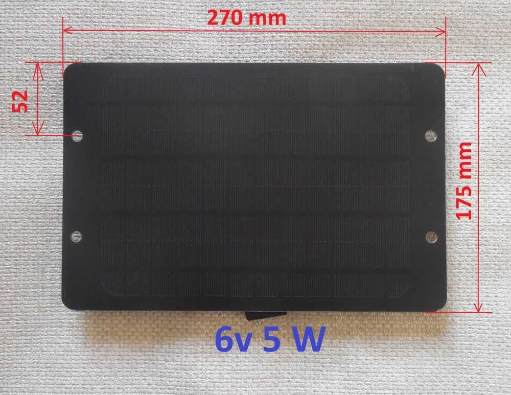 Сонячна панель 6v 5W, з USB роз'ємом