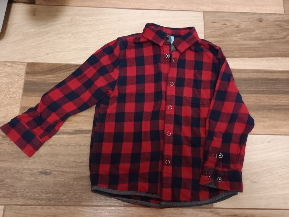 Koszula chłopięca rozm 116 flanelowa czerwona