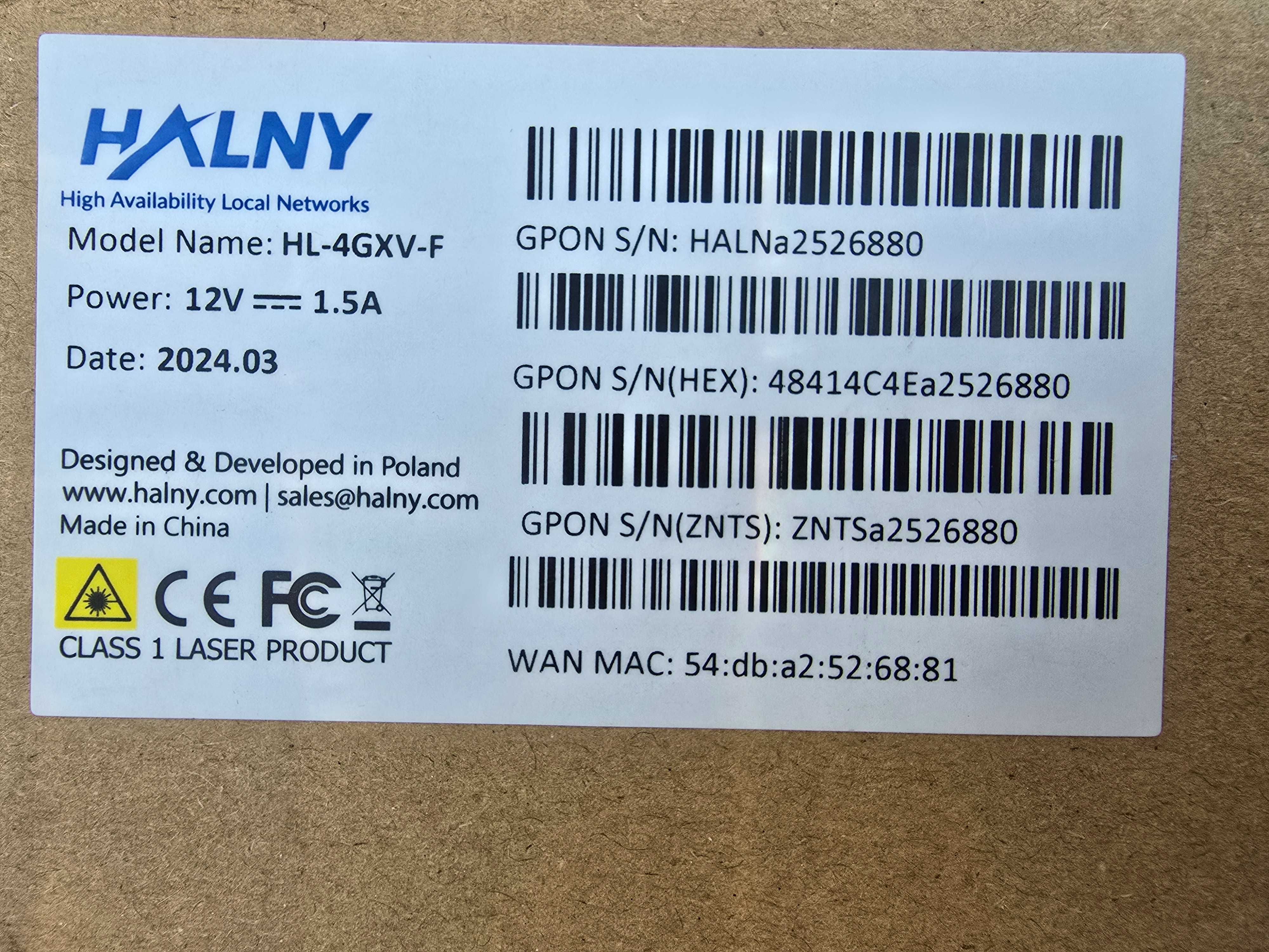 Router Halny HL-4GXV-F GPON ONT WIFI N/AC/AX Wi-Fi 6