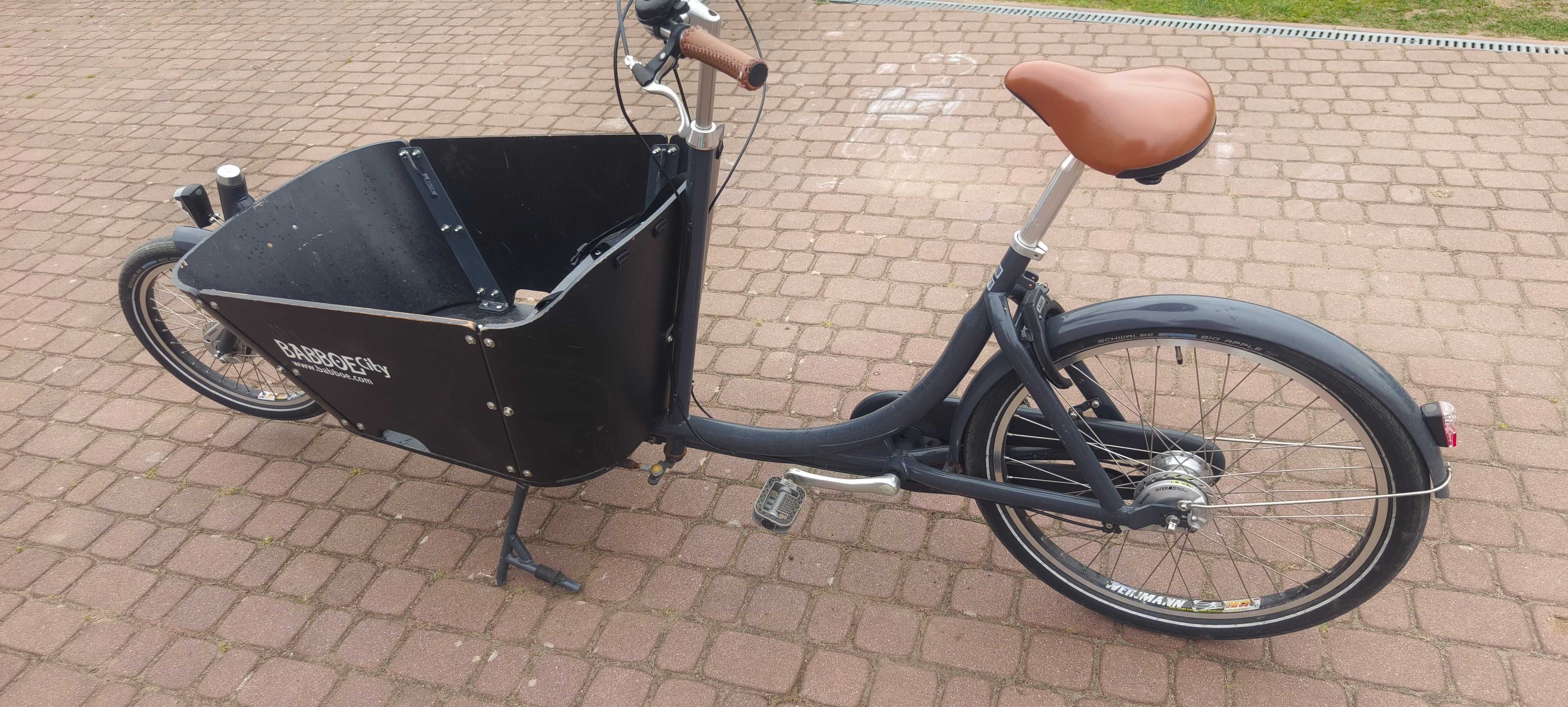 Babboe City – rower cargo dla dzieci  7 biegów osłona przeciwdeszczowa