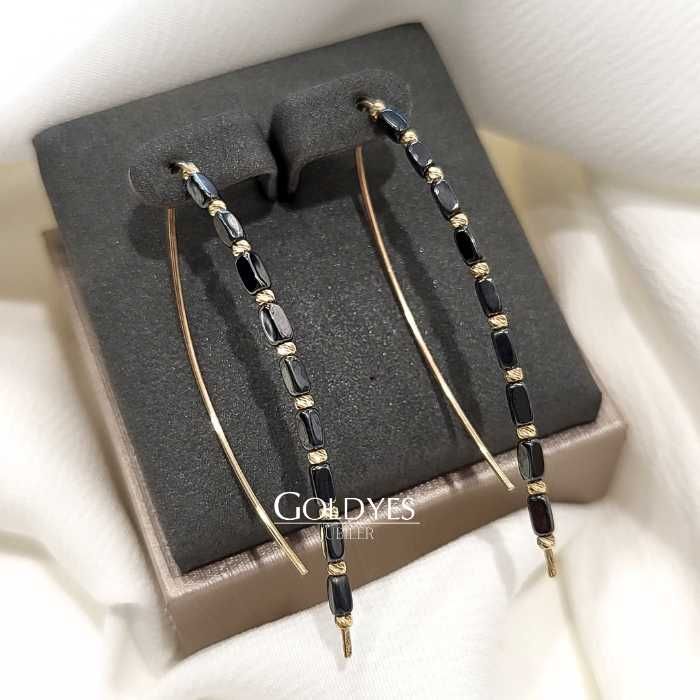 złoty komplet kolczyki + naszyjnik z łańcuszkiem próby złota 585