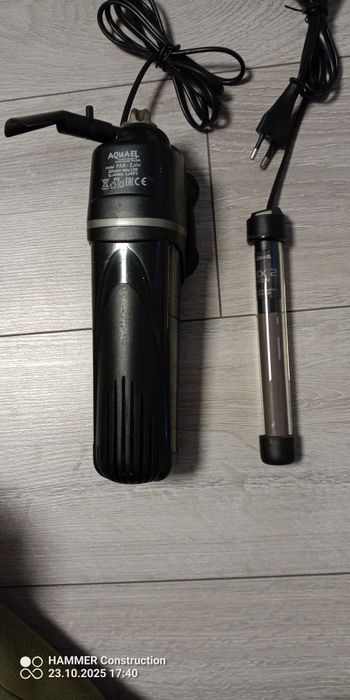 Filtr, napowietrzacz, grzałka do akwarium Zestaw