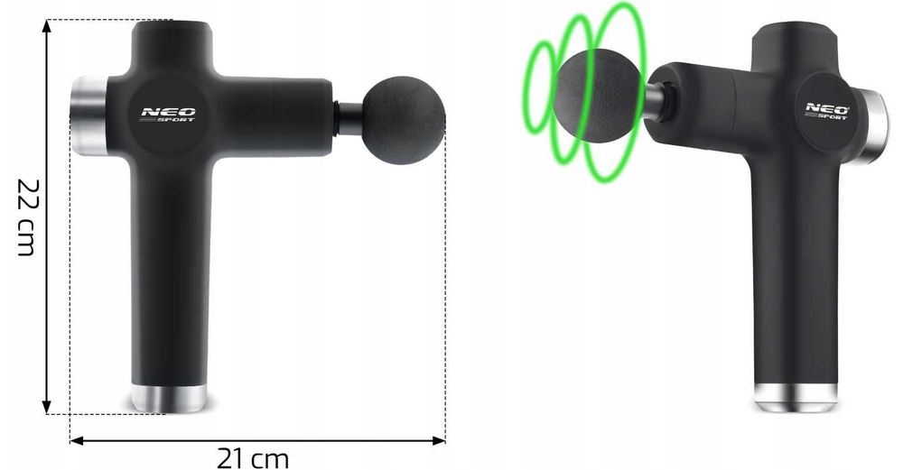Pistolet do masażu NEO-SPORT – masażer do ciała i pleców, Massage Gun