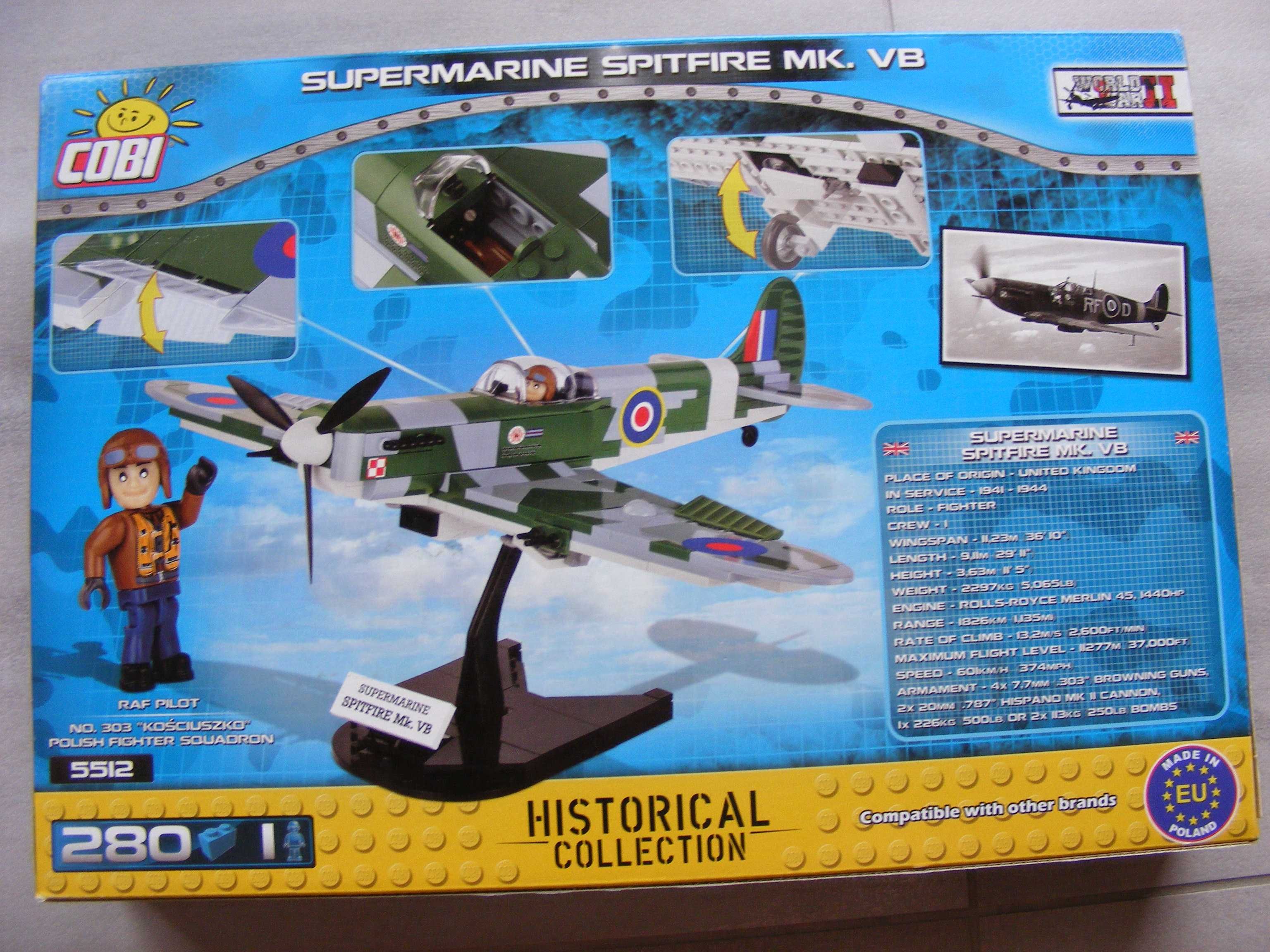 Klocki COBI 5512 Mała Armia Supermarine Spitfire Mk. VB