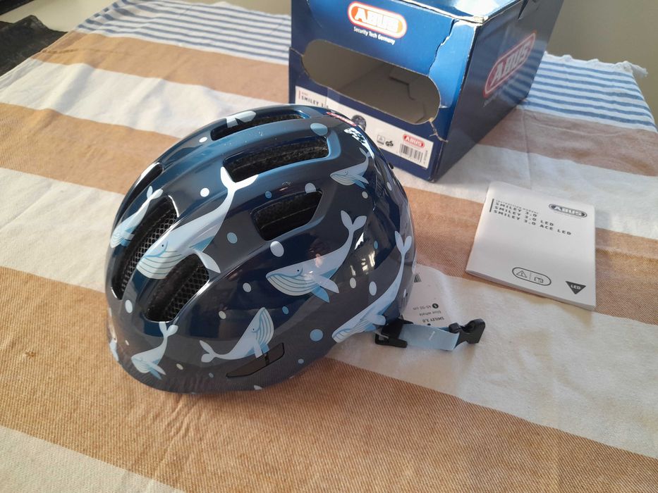 Kask rowerowy dziecięcy Abus Smiley 3.0 Blue Whale S 45-50cm