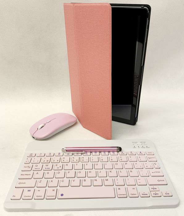 Tablet 10.1" ANDROID 15 różowy klaw+mysz+rysik 12GB/128GB etui NOWY