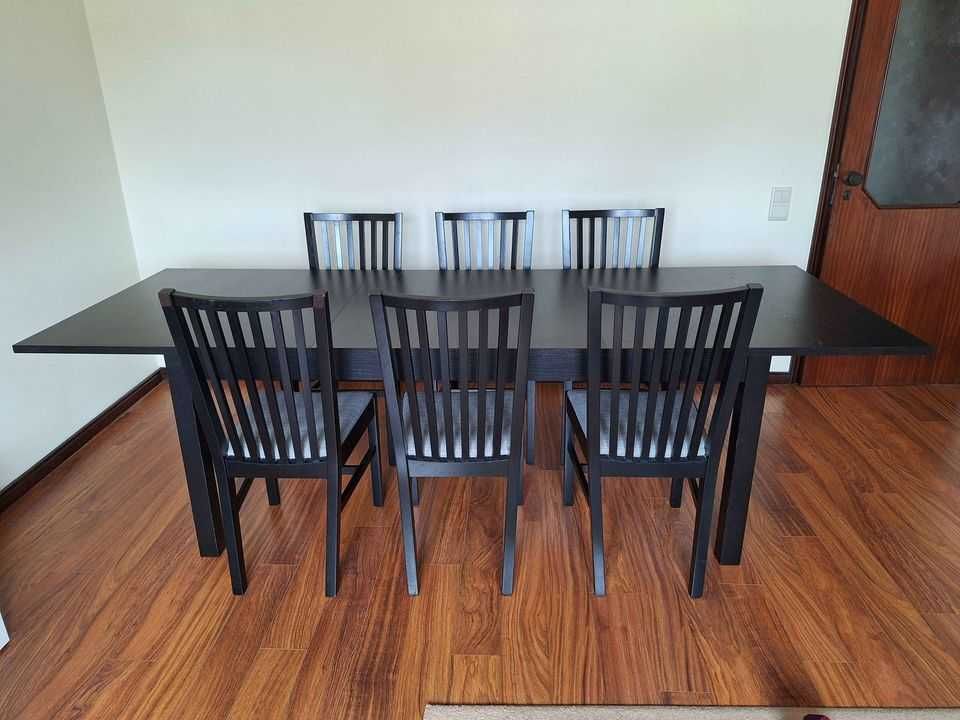 Mesa com 6 cadeiras IKEA Bjursta e Norrnas