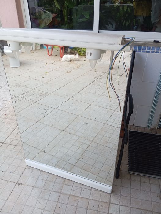 Móvel de casa de banho+ espelho com luz