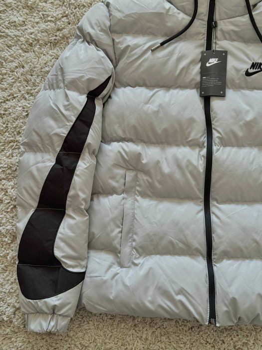 ТОП! Пуховик Nike Світло сірий S M L XL XXL