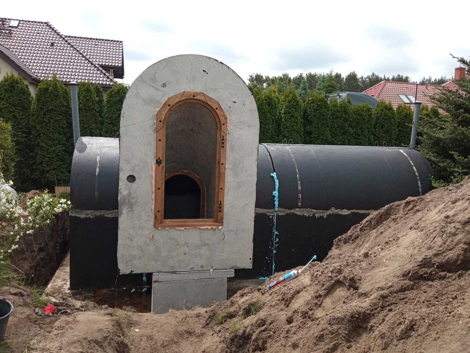 spiżarnia betonowa z tunelem, ziemianka, piwnica ogrodowa