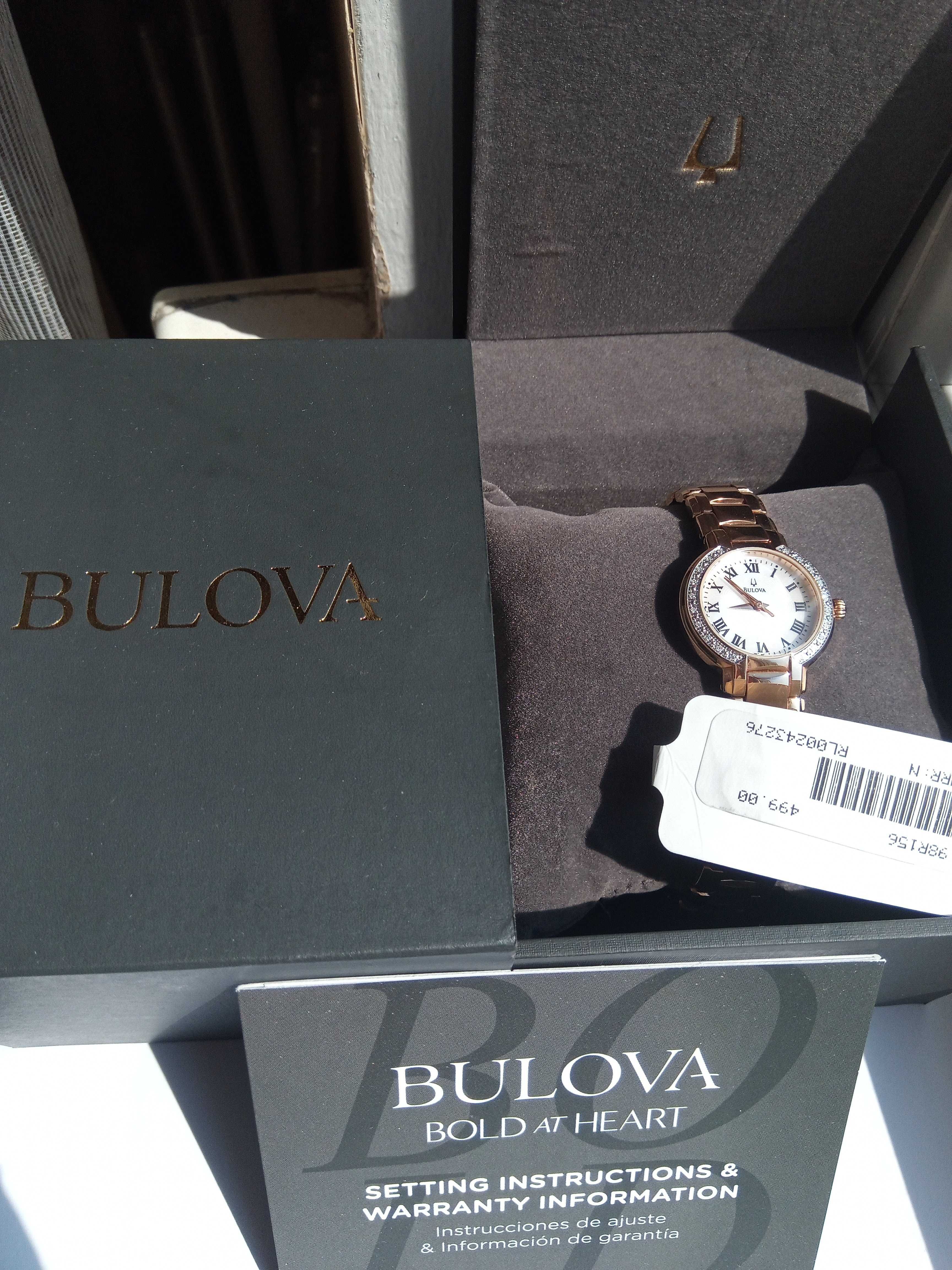 Шикарные женские часы - 20 бриллиантов Bulova 98R156, подарок РРЦ $499