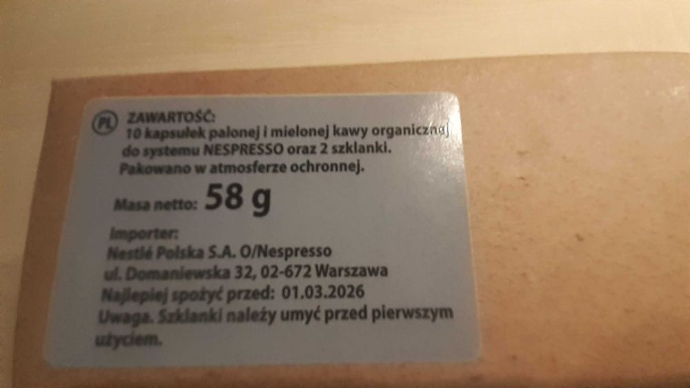 Zestaw prezentowy Nespresso kawa + filiżanki do espresso