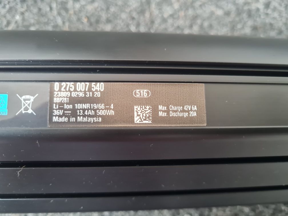 Bateria Bosch powertube 500wh pionowa