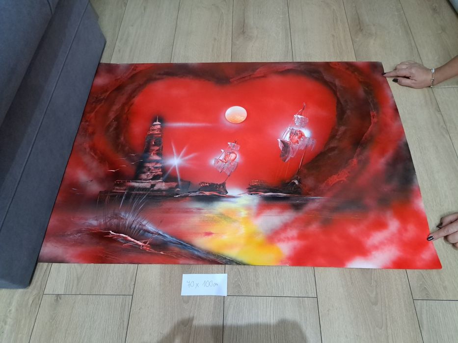 Obraz ręcznie malowany sprayem 70x100cm