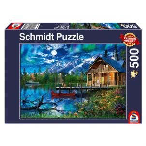 Schmidt Puzzle 500 Górskie jezioro w blasku księżyca