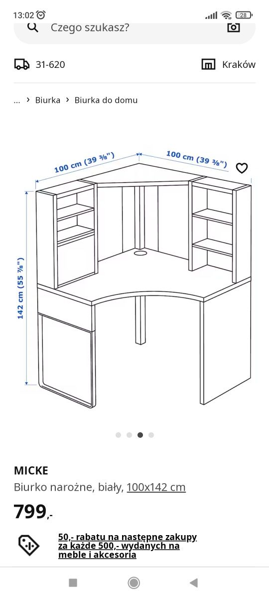 Biurko narożne Ikea