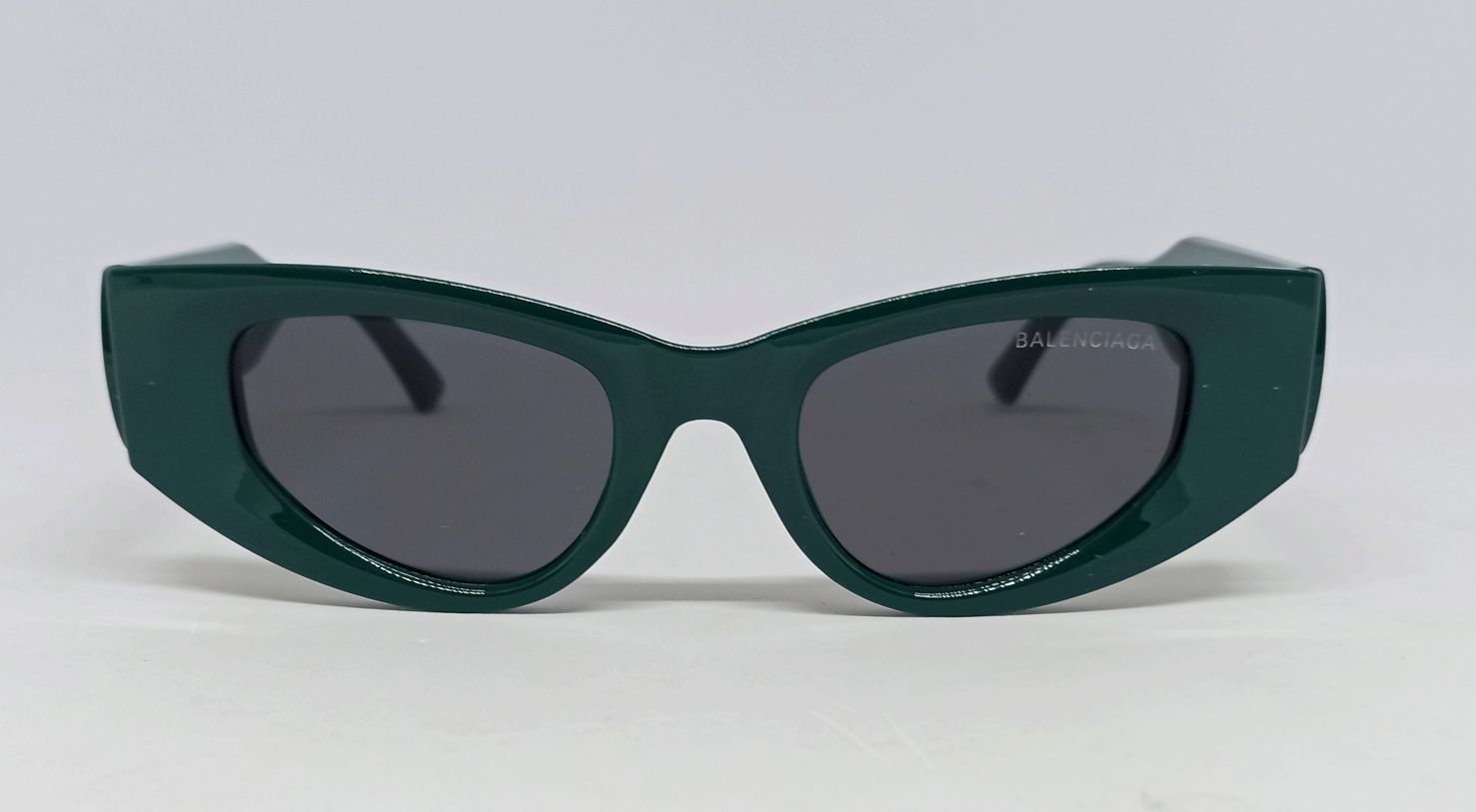 Balenciaga очки женские модные в зелено изумрудной оправе
