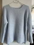Niebieski sweter welurowy