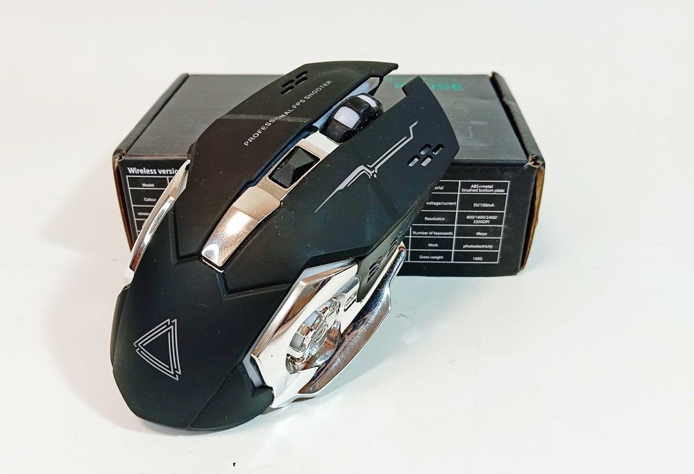 Мышка аккумуляторная беспроводная 2.4G. Bluetooth игровая