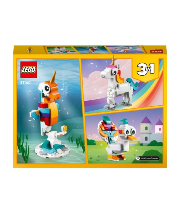 Zestaw 2 LEGO 3w1:  Magiczny Jednorożec + Czerwony smok