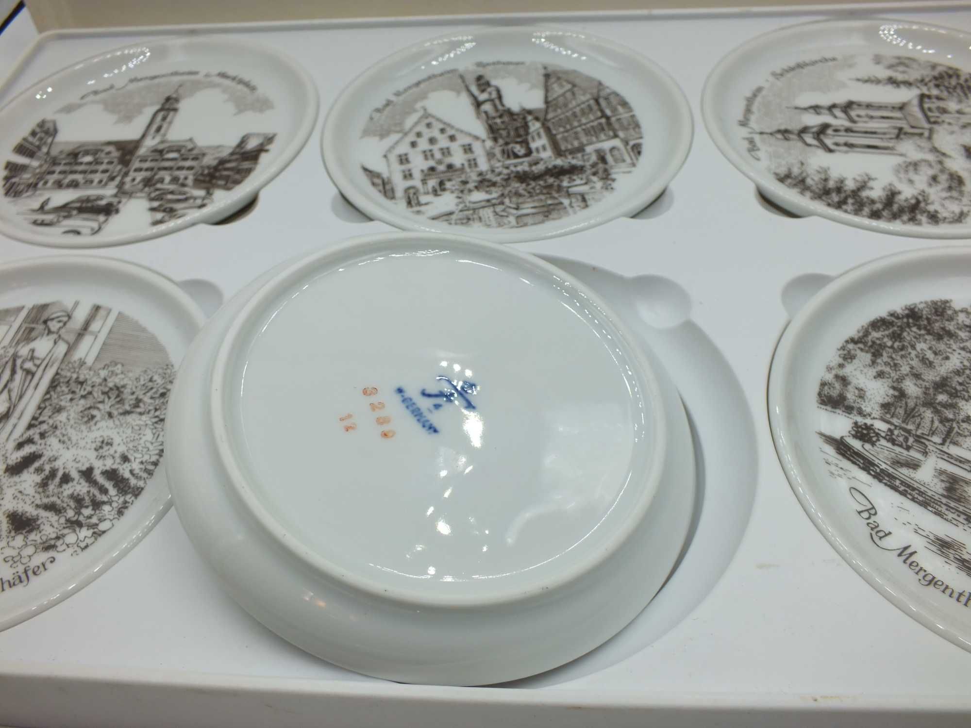 furstenberg porcelain Vintage talerzyki sygnowane Niemieckie Miasta