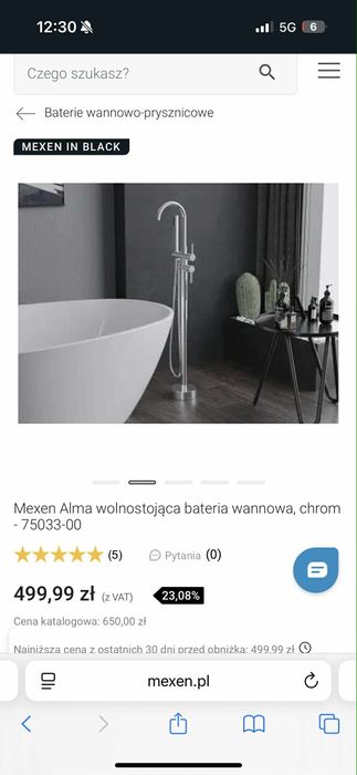 Bateria wannowa wolnostojąca Mexen